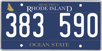 RI license plate 383590