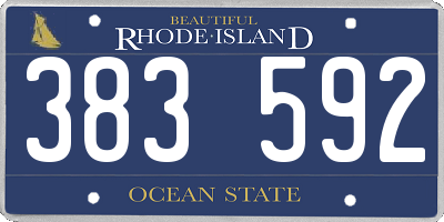 RI license plate 383592