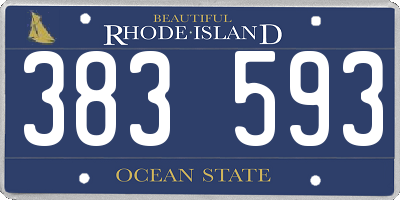 RI license plate 383593