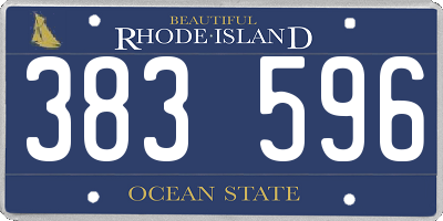 RI license plate 383596