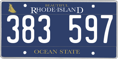 RI license plate 383597