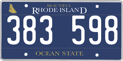 RI license plate 383598