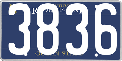 RI license plate 3836