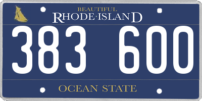 RI license plate 383600