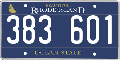 RI license plate 383601