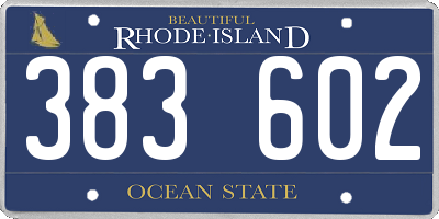 RI license plate 383602