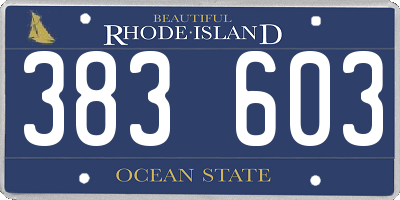 RI license plate 383603