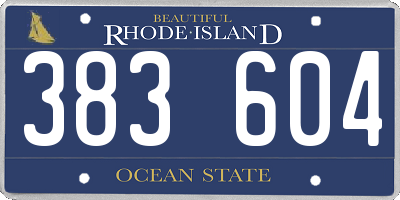 RI license plate 383604