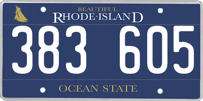 RI license plate 383605