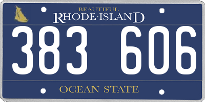 RI license plate 383606