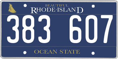 RI license plate 383607
