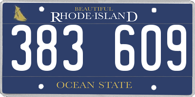 RI license plate 383609