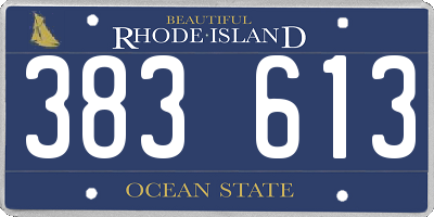 RI license plate 383613