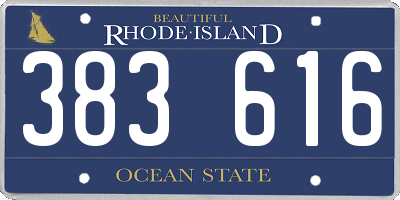 RI license plate 383616