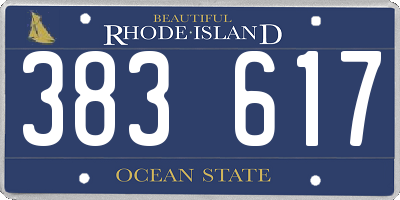 RI license plate 383617