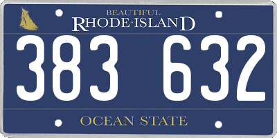 RI license plate 383632