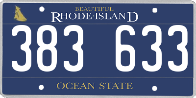 RI license plate 383633