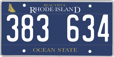 RI license plate 383634
