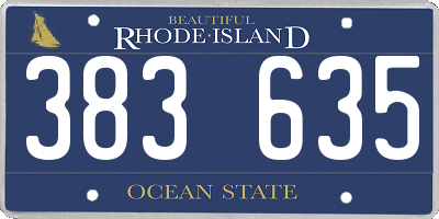 RI license plate 383635