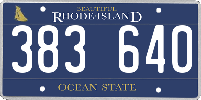RI license plate 383640
