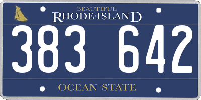 RI license plate 383642