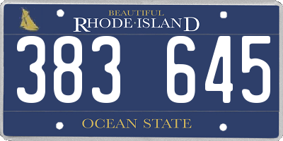 RI license plate 383645