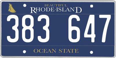 RI license plate 383647