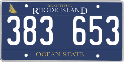 RI license plate 383653