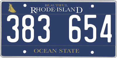 RI license plate 383654