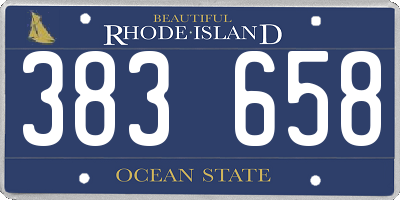 RI license plate 383658