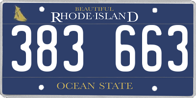 RI license plate 383663