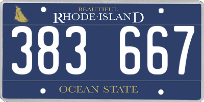 RI license plate 383667