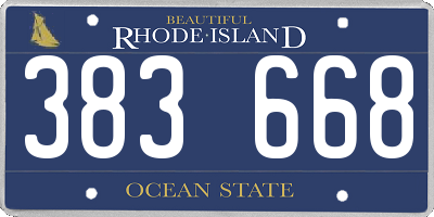 RI license plate 383668