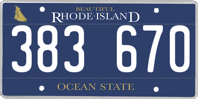 RI license plate 383670