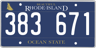 RI license plate 383671
