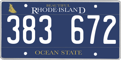 RI license plate 383672