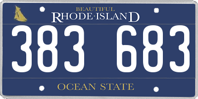 RI license plate 383683