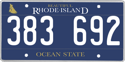 RI license plate 383692