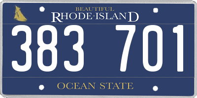 RI license plate 383701