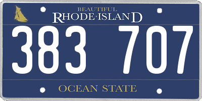 RI license plate 383707