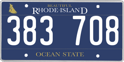 RI license plate 383708