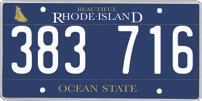RI license plate 383716