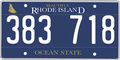 RI license plate 383718