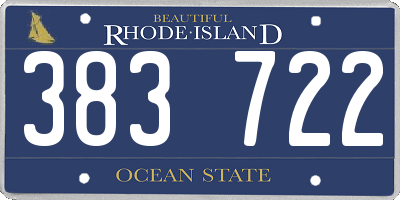 RI license plate 383722