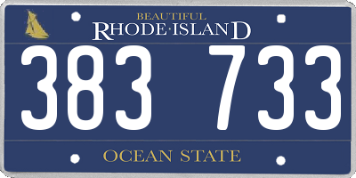 RI license plate 383733