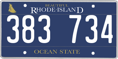 RI license plate 383734