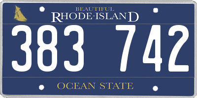 RI license plate 383742