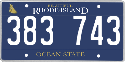 RI license plate 383743