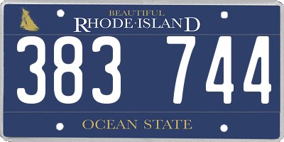 RI license plate 383744