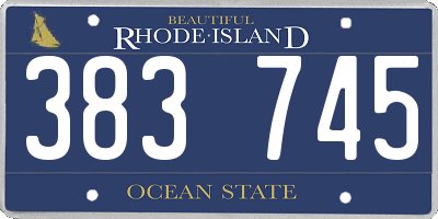 RI license plate 383745